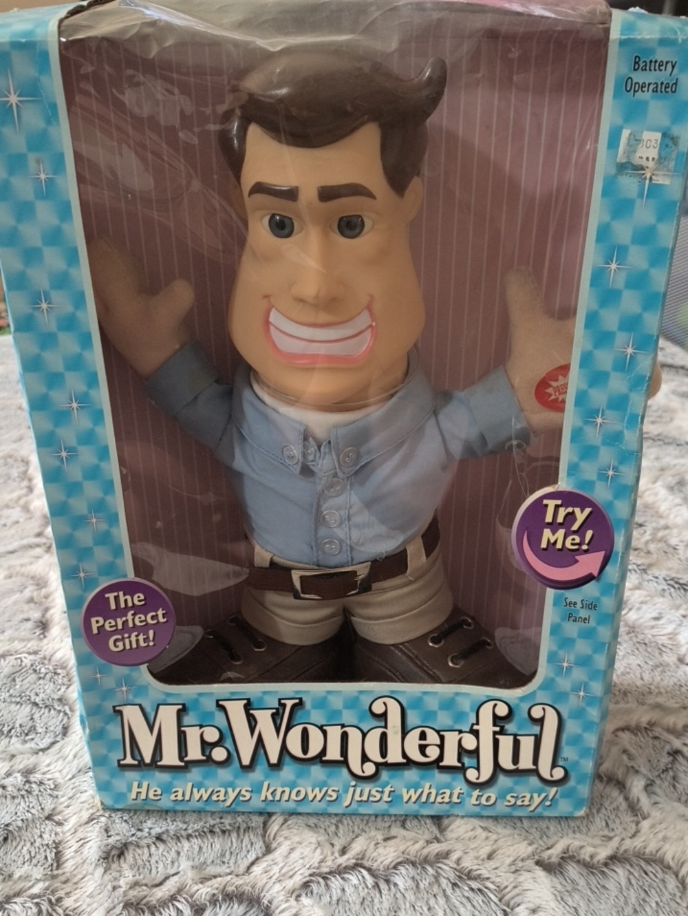 Mr Wonderful Talking Doll Toy w Box 2003 Battery Powered NIB* Vintage Nostalgic